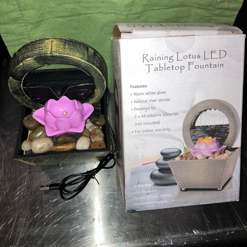 Raining Lotus LED Tabletop Fountain - Picture 9 of 13